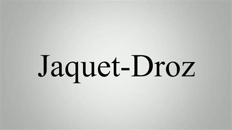 how to pronounce jaquet dr. oz.